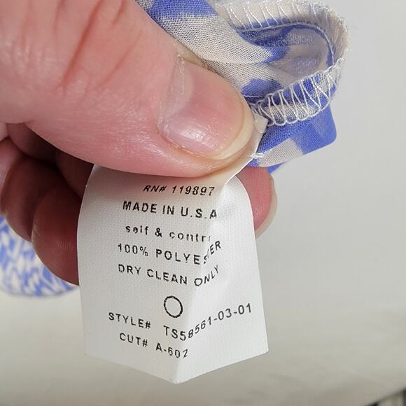 Collective Concept Womens Top Semi Sheer Geometric Henley Style Popover Sz Large - Picture 4 of 8